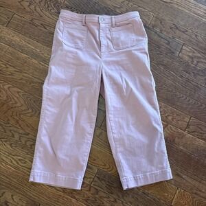 Talbots Flawless High Waist Wide Crop in Pink Size 14